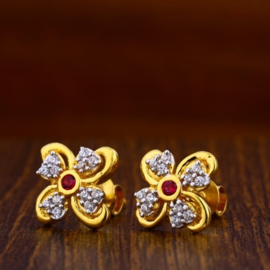 22 carat gold fancy ladies earrings RH-LE334