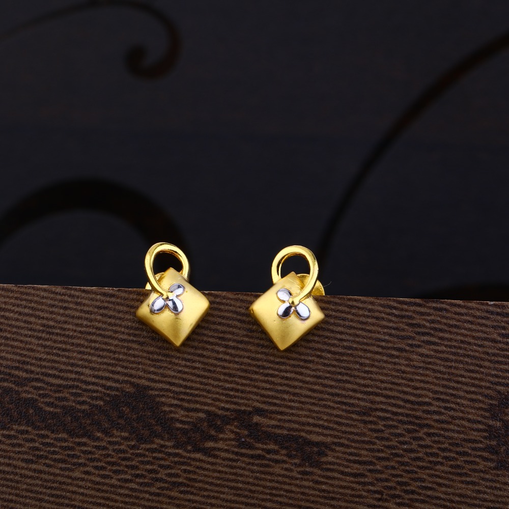 Ladies 22K gold Modern Plain Earring -LPE16