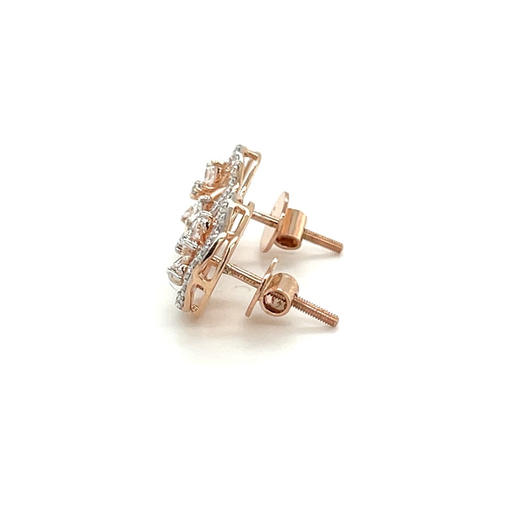 Enchanted diamond windmill stud earrings in 14k rose gold