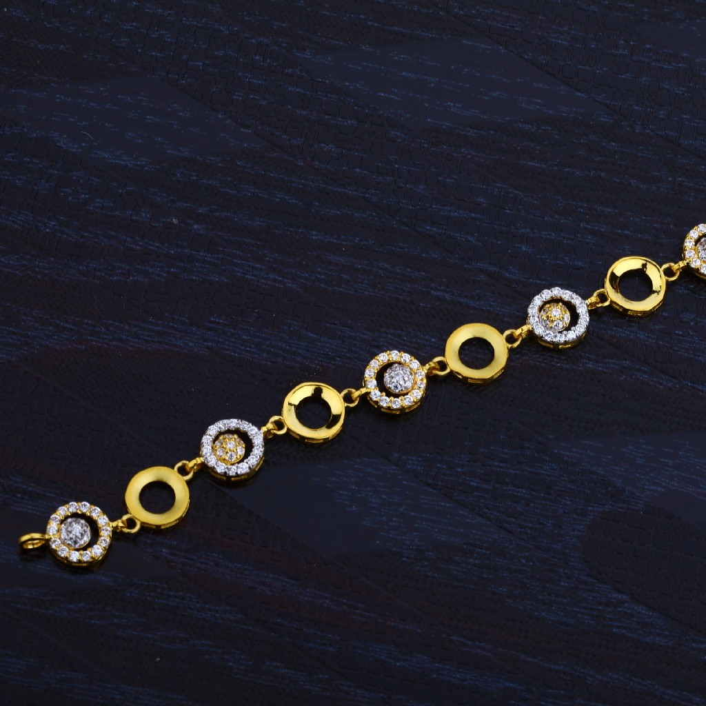 Ladies Gold 916 Cz Bracelet-LB50