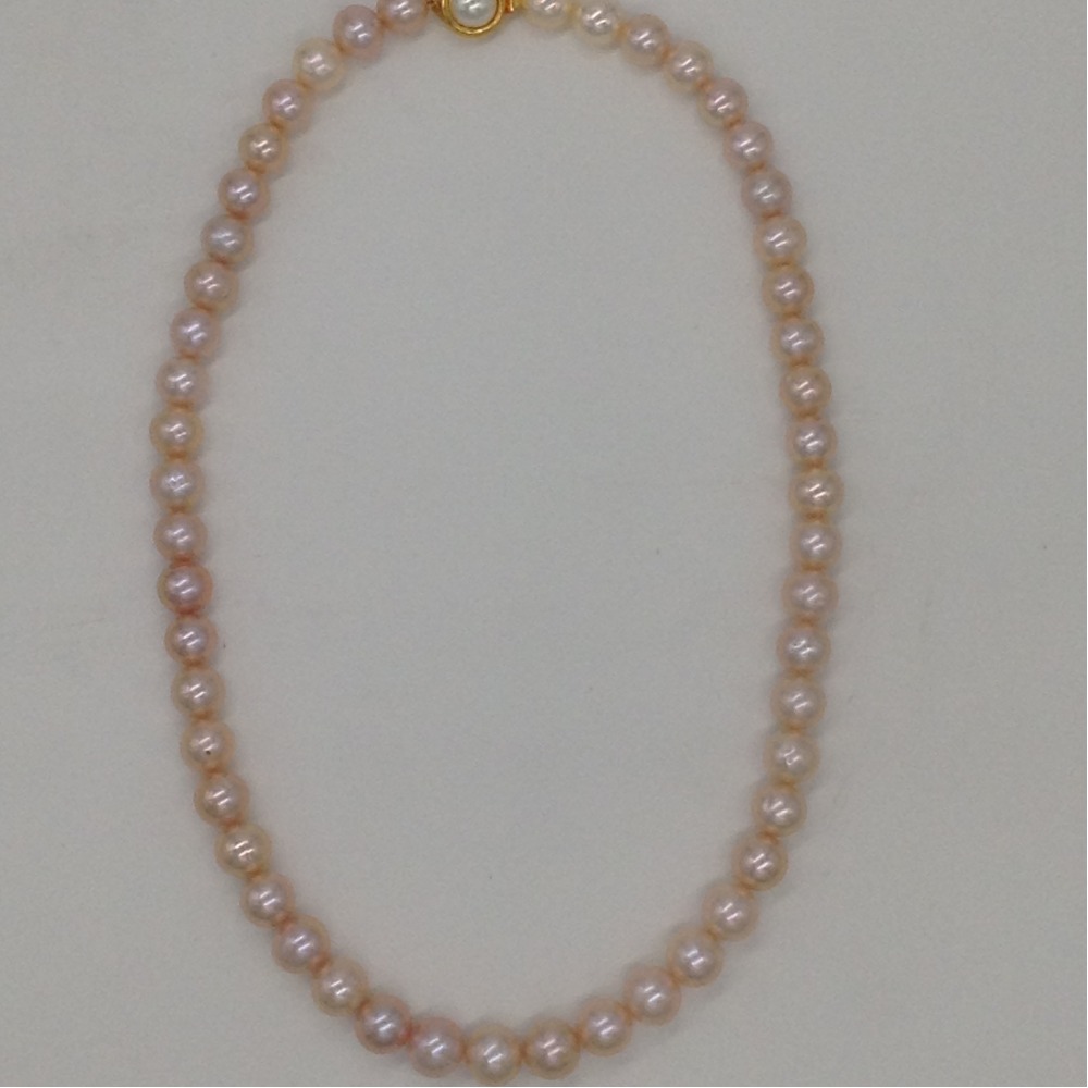 Freshwater Pink Round Pearls Single Layer Mala JPM0334
