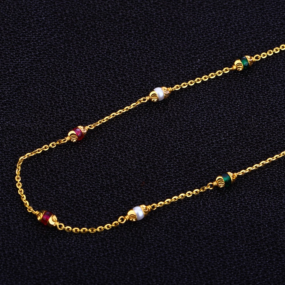 Ladies 22K Gold Fancy Moti Mala -AC63