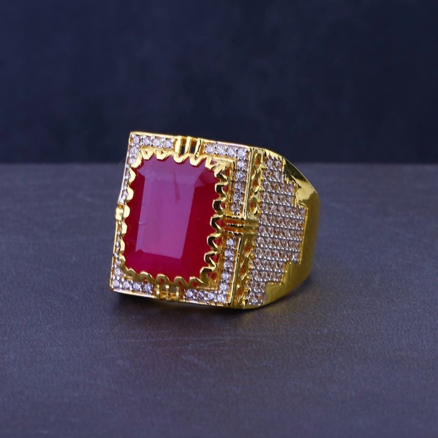 916 Gold Fancy Pink Stone Ring