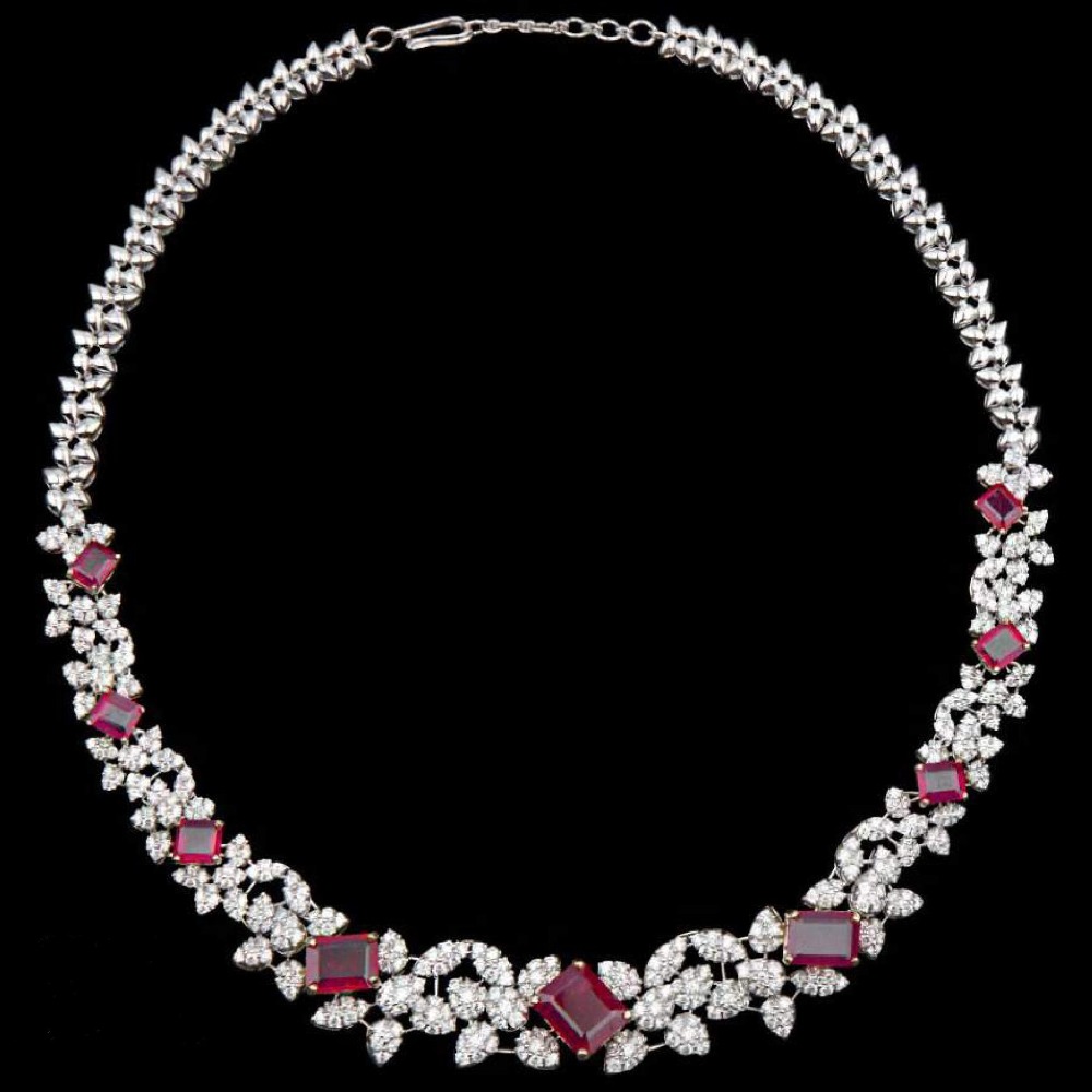 Diamonds and Ruby Necklace JSJ0117
