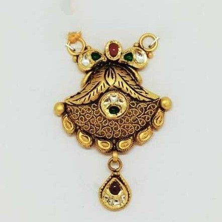 22 KT Gold Oxidised  Designer Antique Pendant