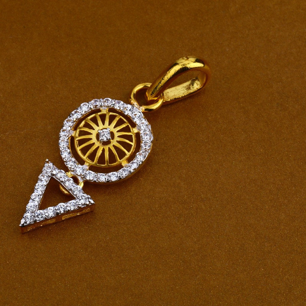 916 Gold Cz Classic Ladies Pendant Set FPS04
