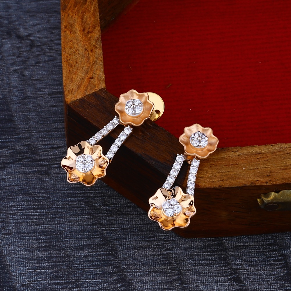 18Ct CZ  Fancy Diamond  Rose Gold Necklace Set RN173