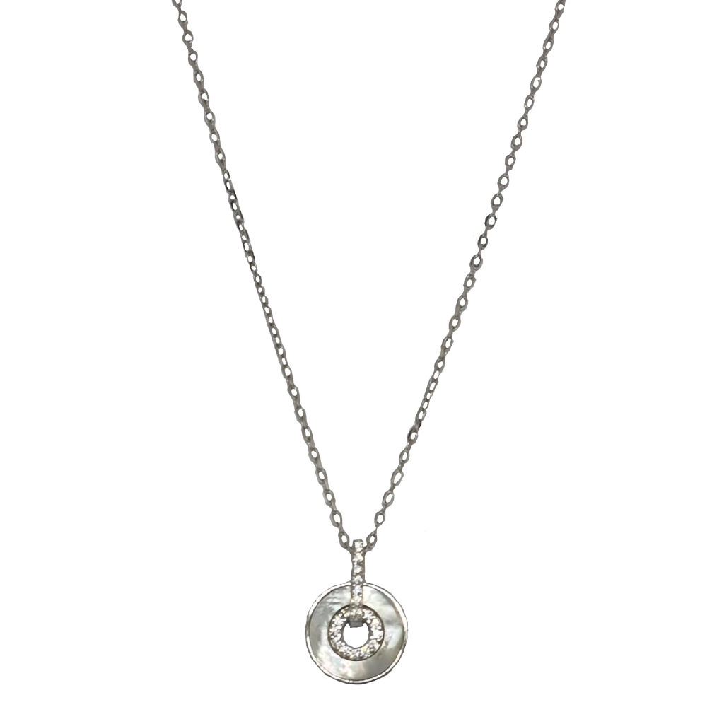 Round Shape Pendant With Chain 925 Sterling Silver MGA - CHS2169