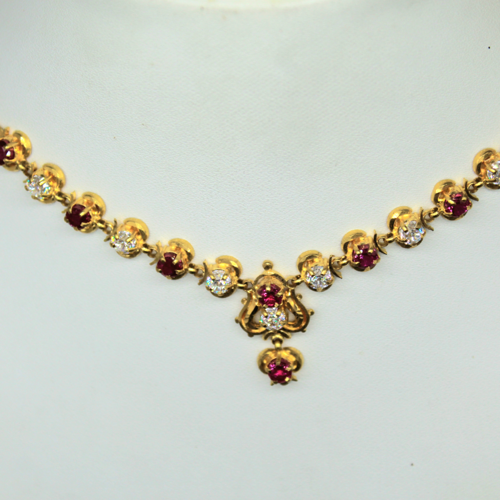 916 Gold stone necklace