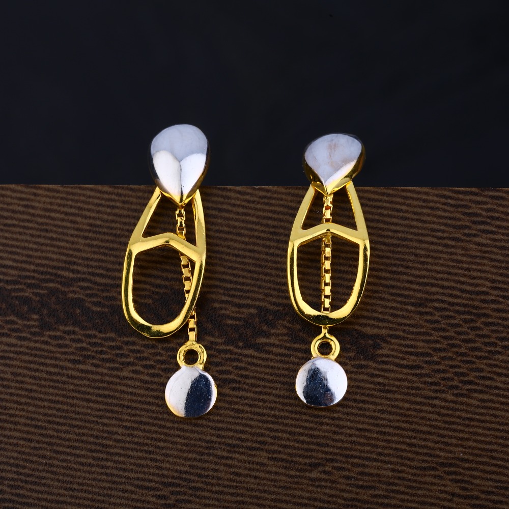 Ladies 22K Gold Plain Earring -LPE134