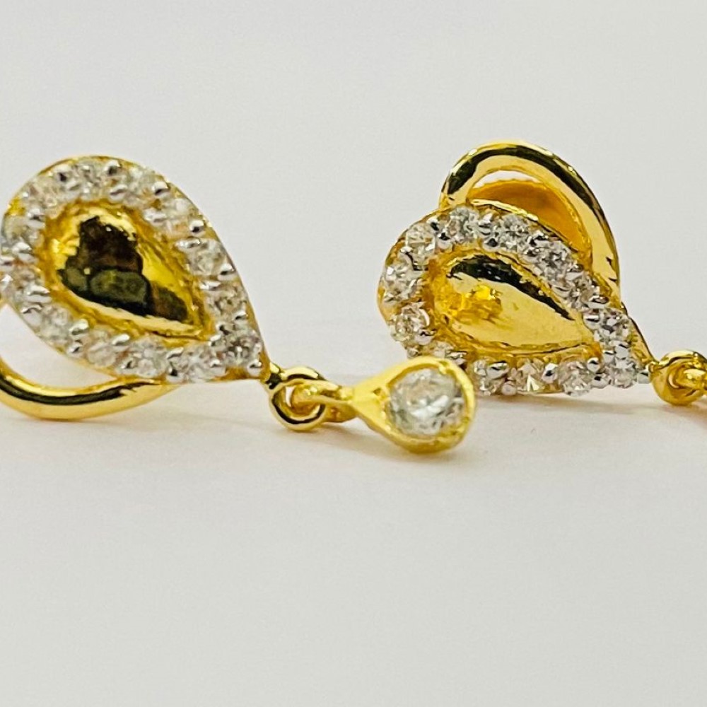 Yellow Gold Handmade Fancy Earrings