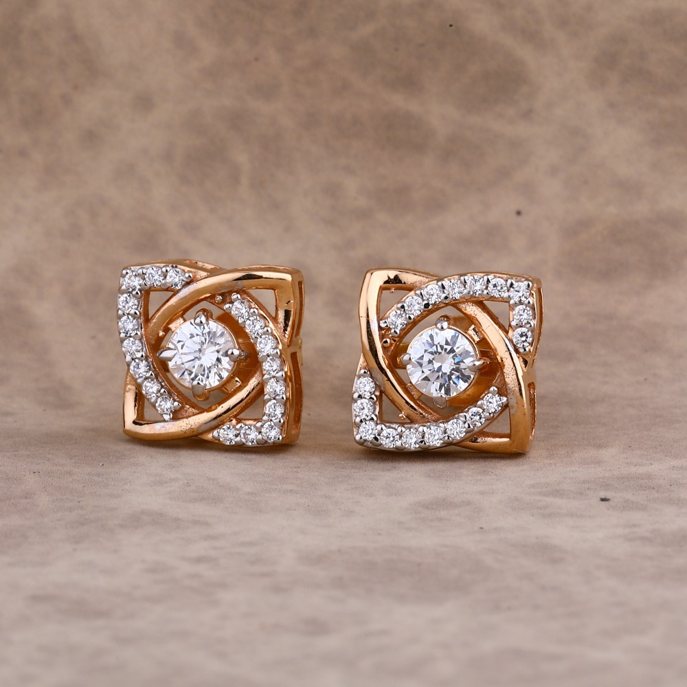 750 Rose Gold Hallmark Earring RE169