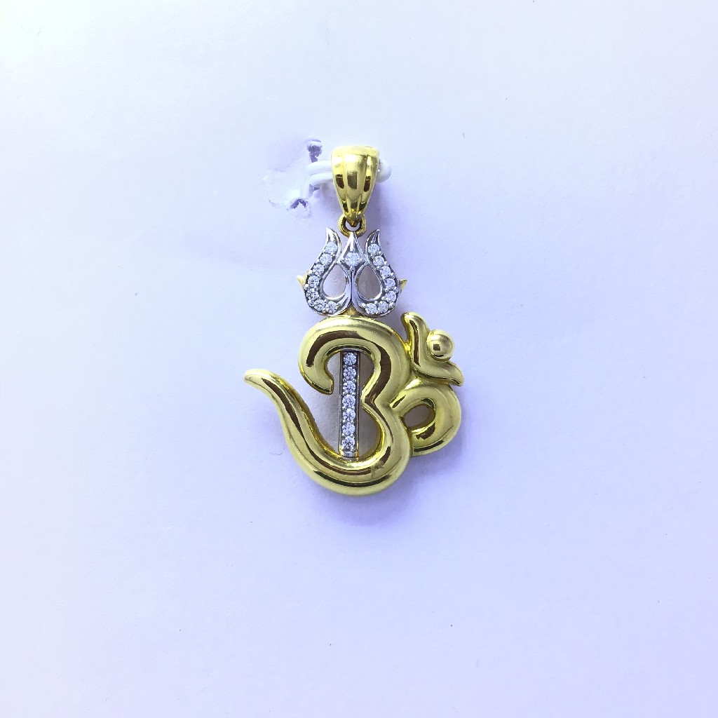 OM WITH TRISHUL FANCY GOLD PENDANT