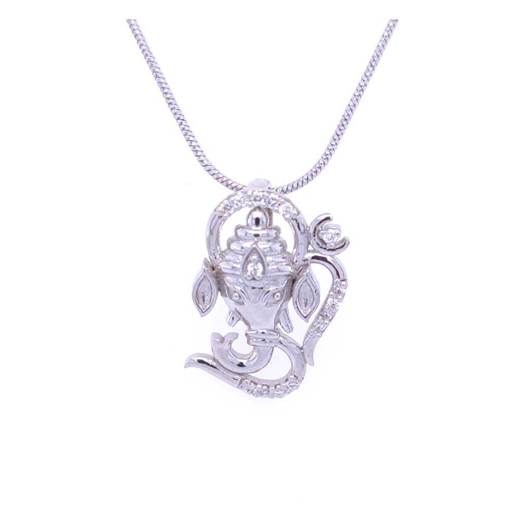 White gold lord ganshe diamond pendant