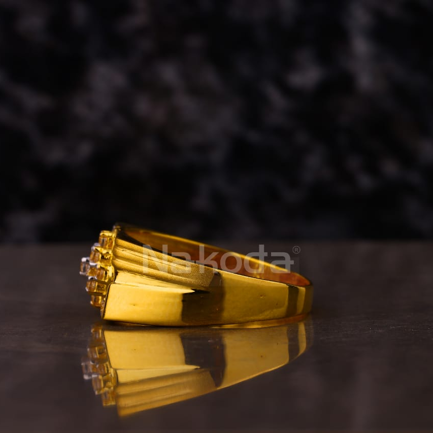 916 Gold CZ Men's Fancy Ring MR856