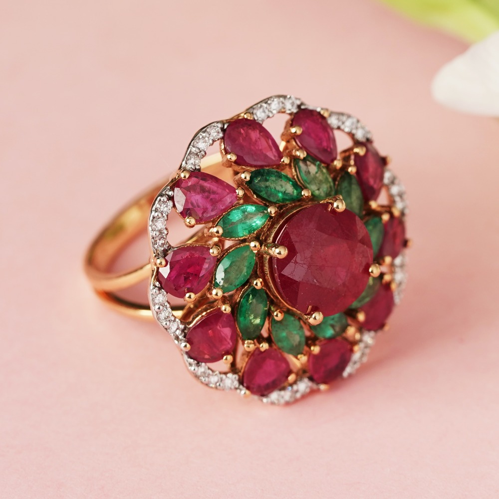 Ruby Emerald Cut East West Bezel Set Solitaire Modern Engagement Ring |  sillyshinydiamonds
