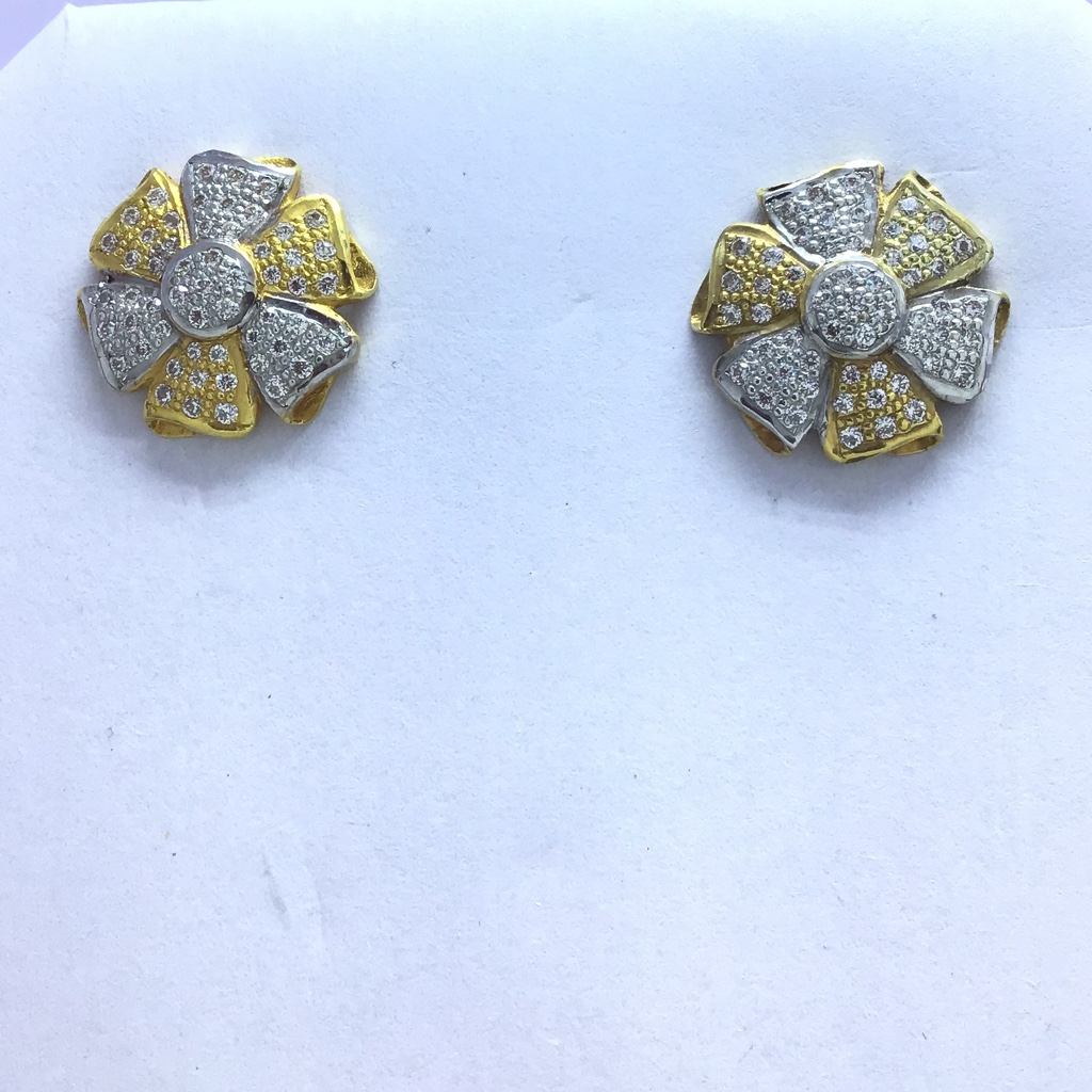 fancy round gold earrings