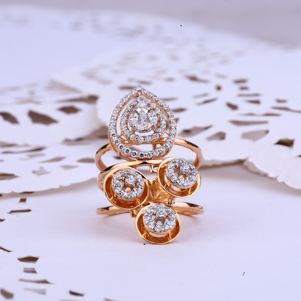 Ladies Rose Gold 18K Long Ring-RLR274