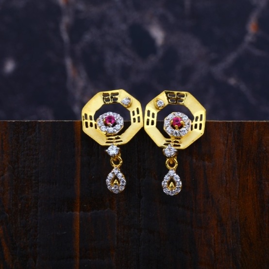 22 carat gold classical ladies earrings RH-LE613