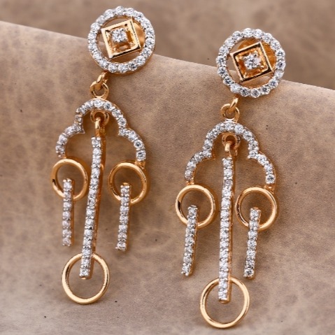 22 carat rose gold stylish ladies earrings RH-LE672