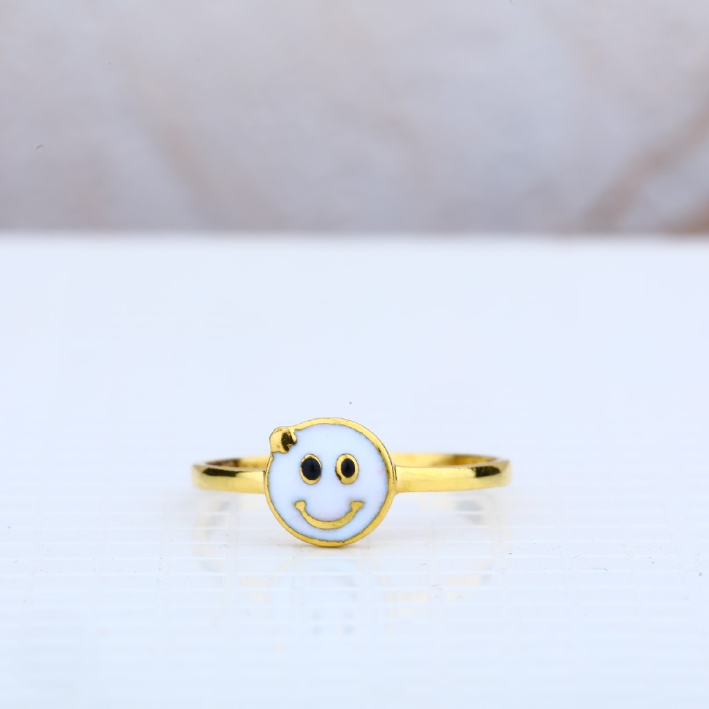 916 Gold Smiley Baby Ring-KR14
