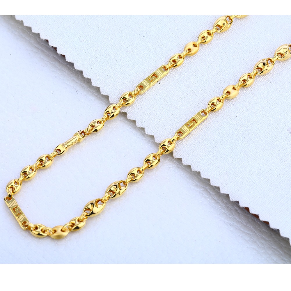 Buy quality 22CT Gold Mens Plain Gorgeous Choco Chain MCH304 in ...