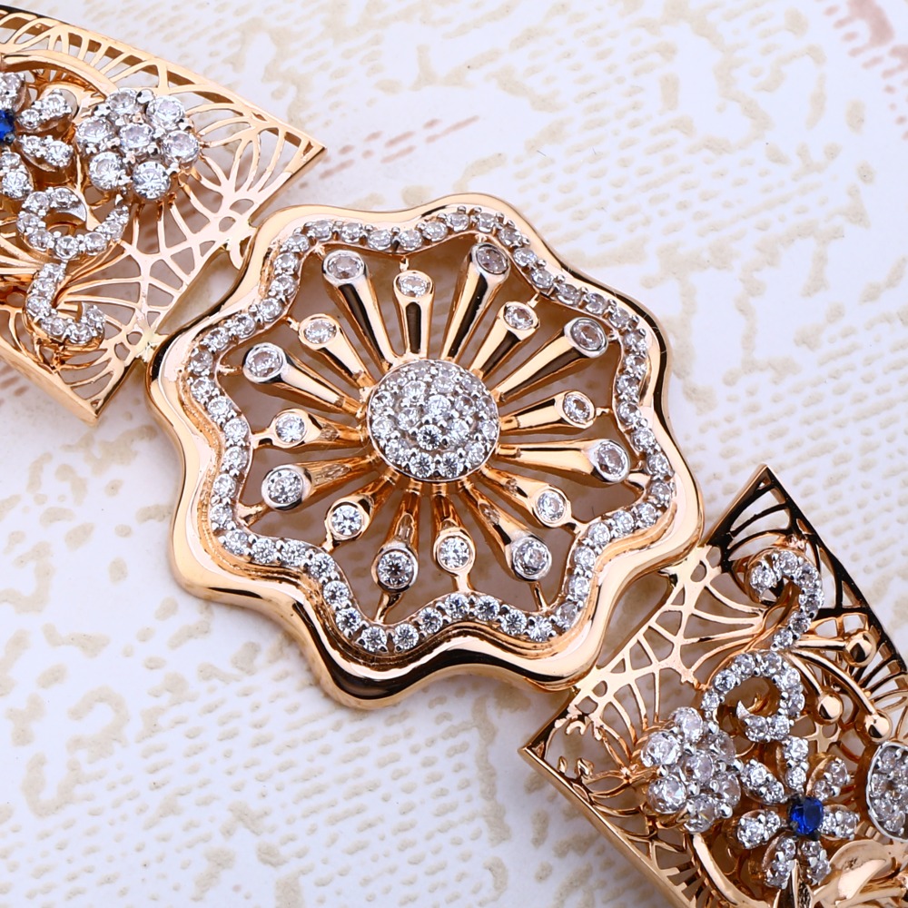 18CT Rose Gold Hallmark Delicate CZ Ladies Bracelet RLKB117