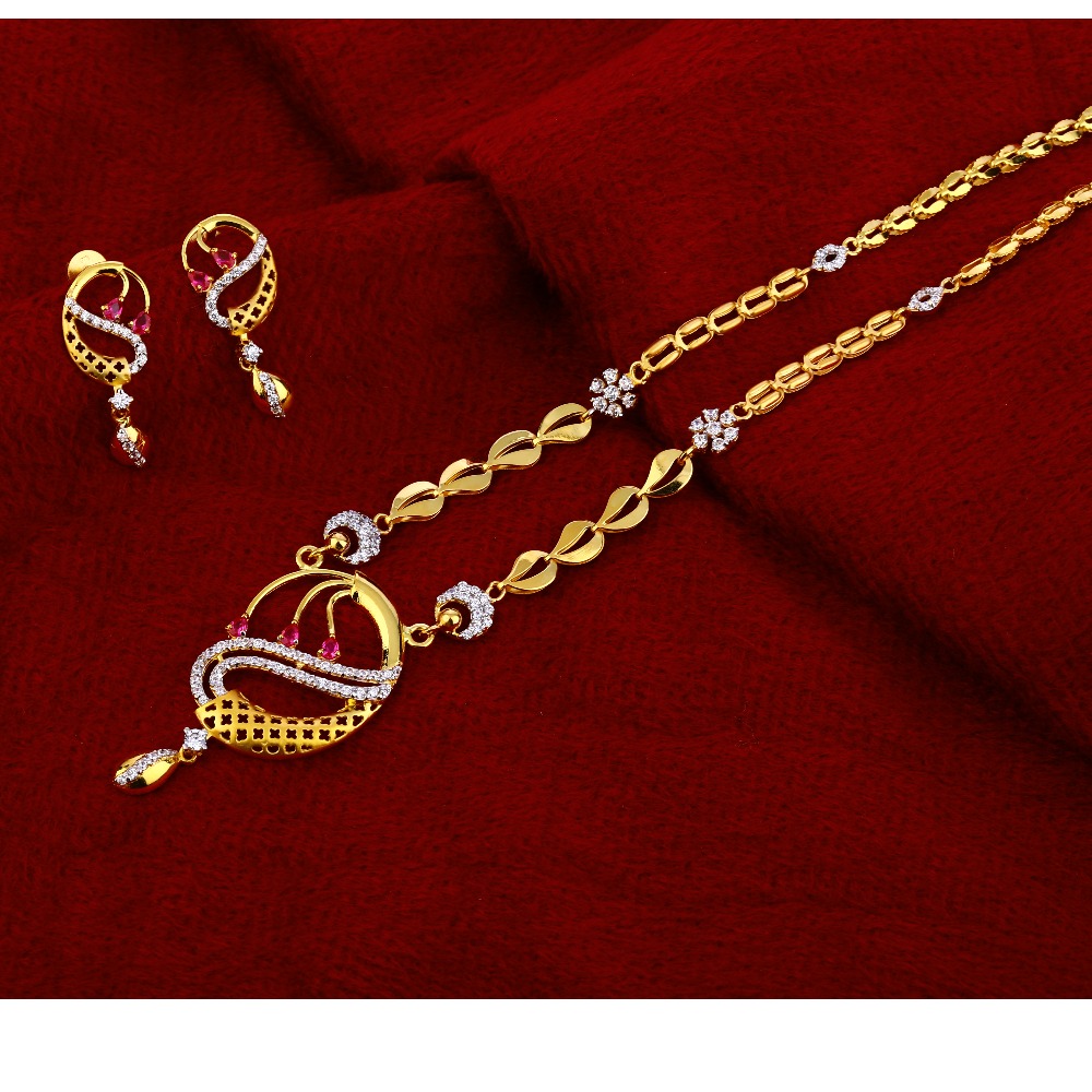 916 Gold Women's Classic CZ Chain Necklace CN234