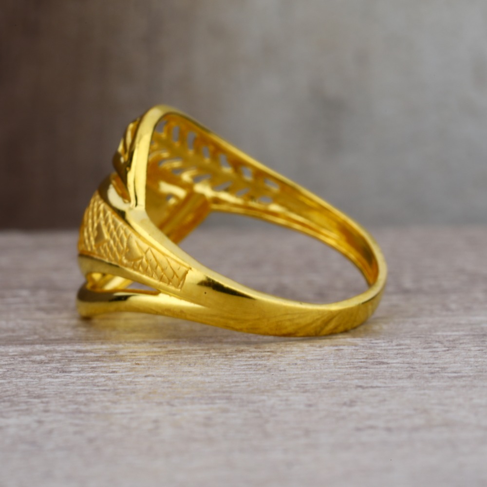 Ladies 916 Gold Designer Plain Ring -LPR12