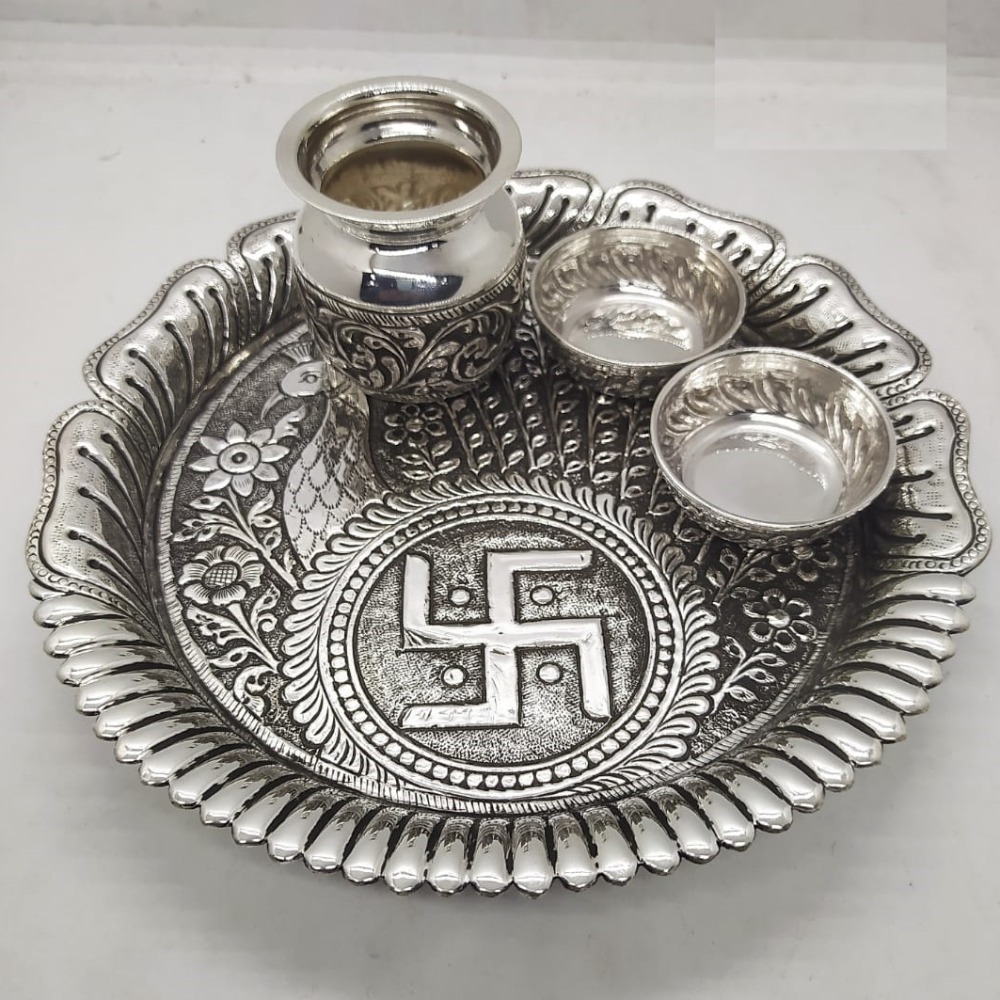 peacock motif carving in hallmarked silver by puran