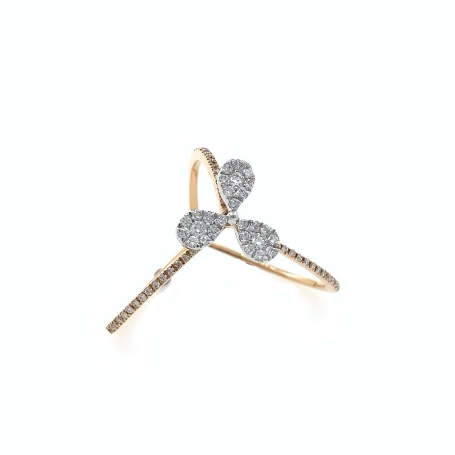 Tri Band Diamond Ring in 18k Rose Gold - VVS EF - 0.40 cts - 3.640 gms - 0LR39