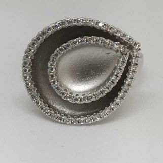 925 Sterling Silver Fancy Diamond Ladies Ring
