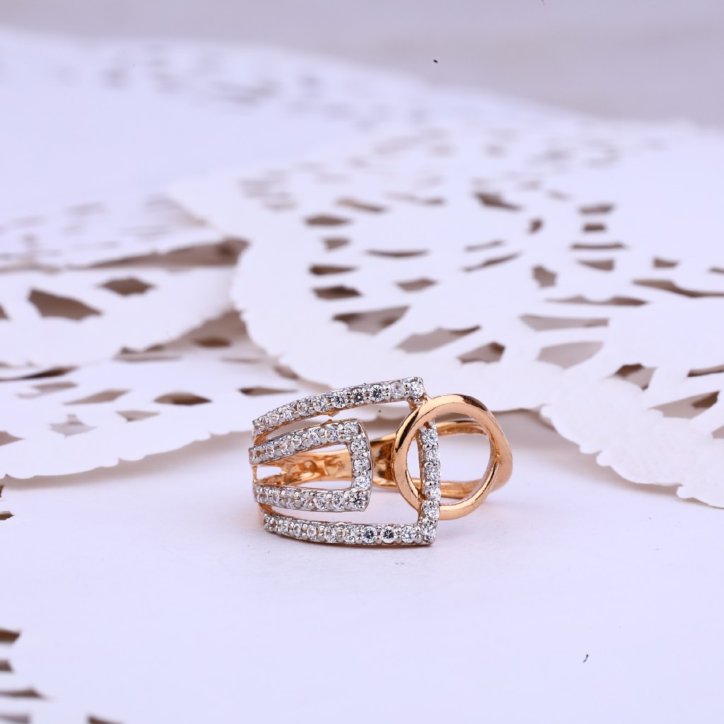 Rose Gold 18K Ladies Designer Ring-RLR355