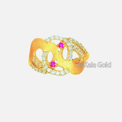 22 KT CZ Gold Designer Ladies Ring