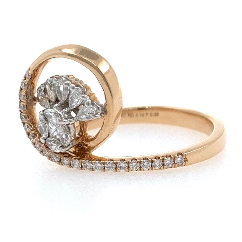 18kt / rose gold floral micro set diamond ring 8lr203