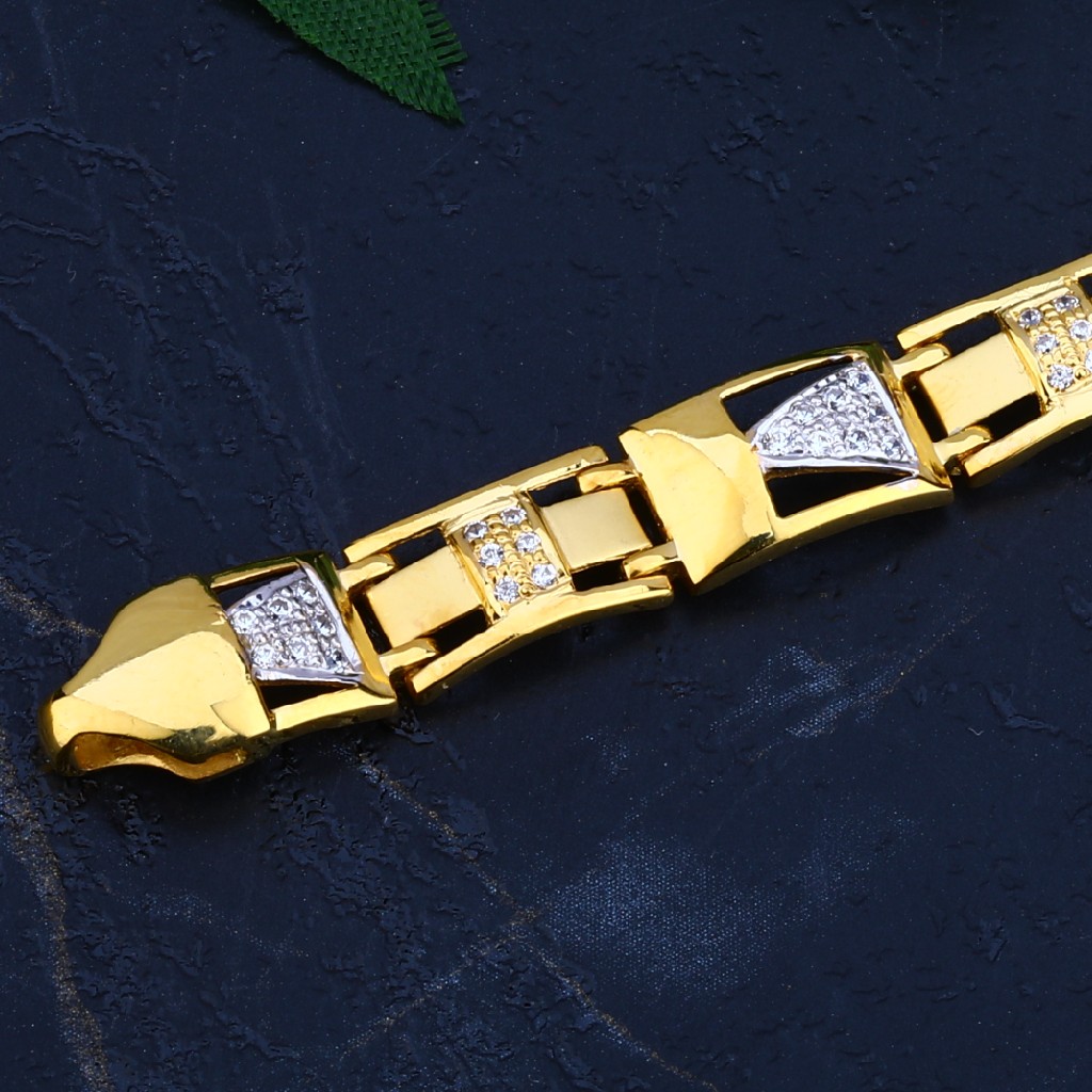 Mens Cz Gold Bracelet-MCB63