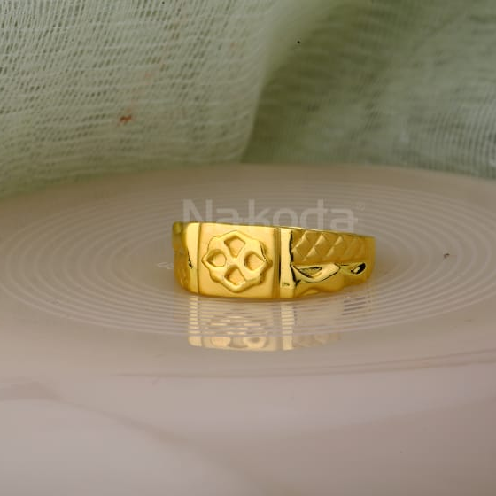 916 Gold CZ Mens Classic Plain Ring MPR178