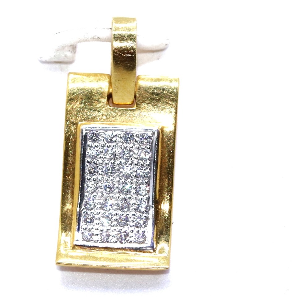 22KT / 916 Gold Square Plain Pendant For men PNG0113