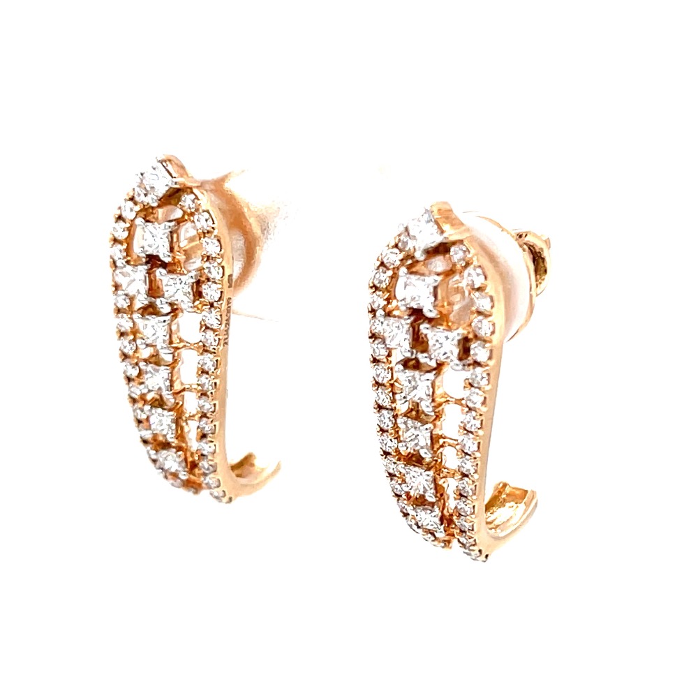 Buy quality Diamond ear loops with round & princess cut diamonds 9top25 ...
