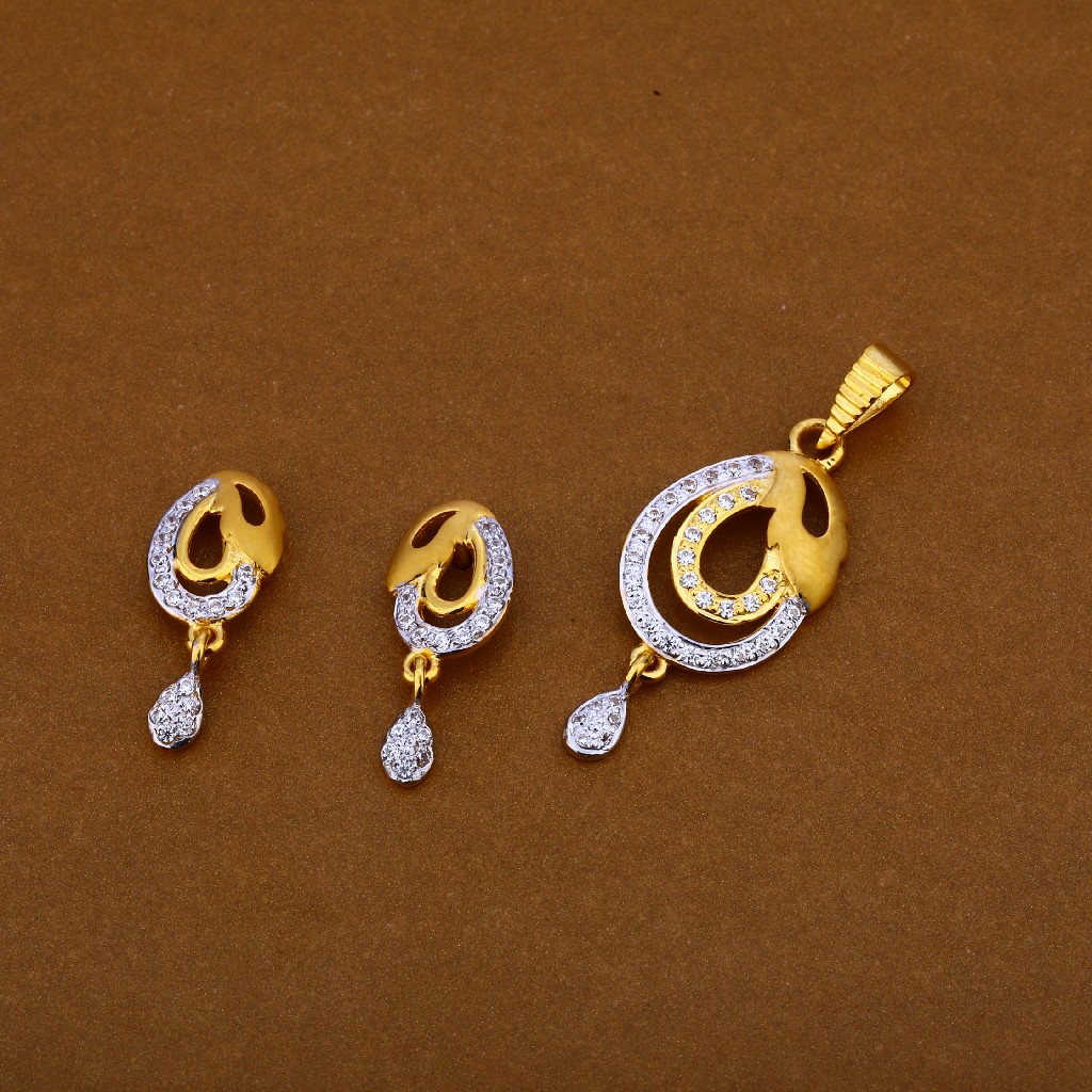 22CT Cz Fancy  Hallmark Pendant Set FPS195