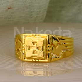 916 Gold Mens Gorgeous Plain Ring MPR165
