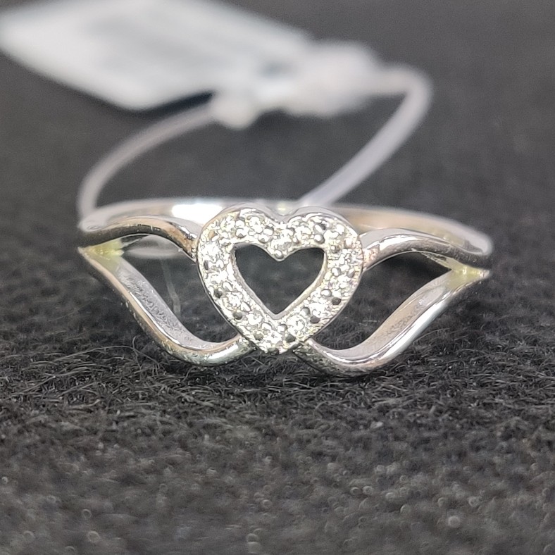 Pj-925S/146 925 sterling silver cz heart ring