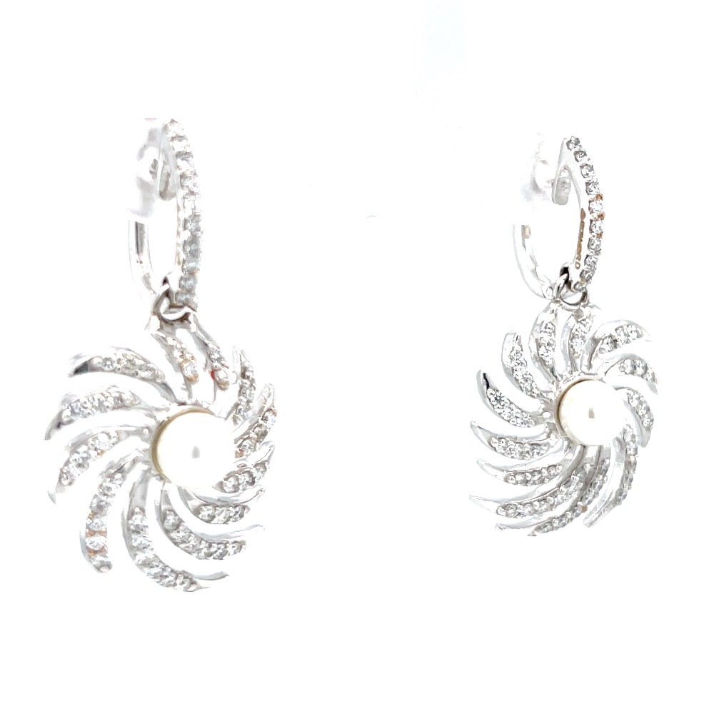 Chakri inspired drop with pearl & bali in hallmark white gold 8top14