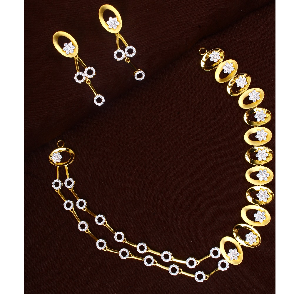 gold layers diamond Necklace set  22