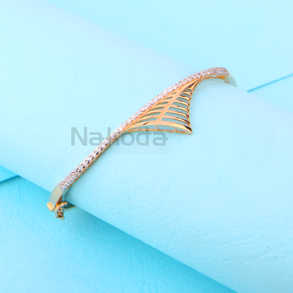 18KT Rose Gold CZ Classic Womens's Kada RLKB406