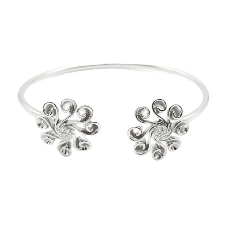 Flower CZ 925 Silver Bracelet