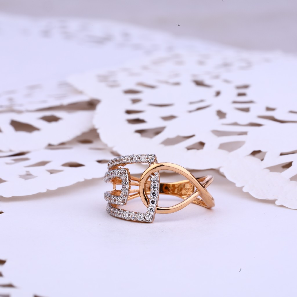 Rose Gold 18K Ladies Designer Ring-RLR355