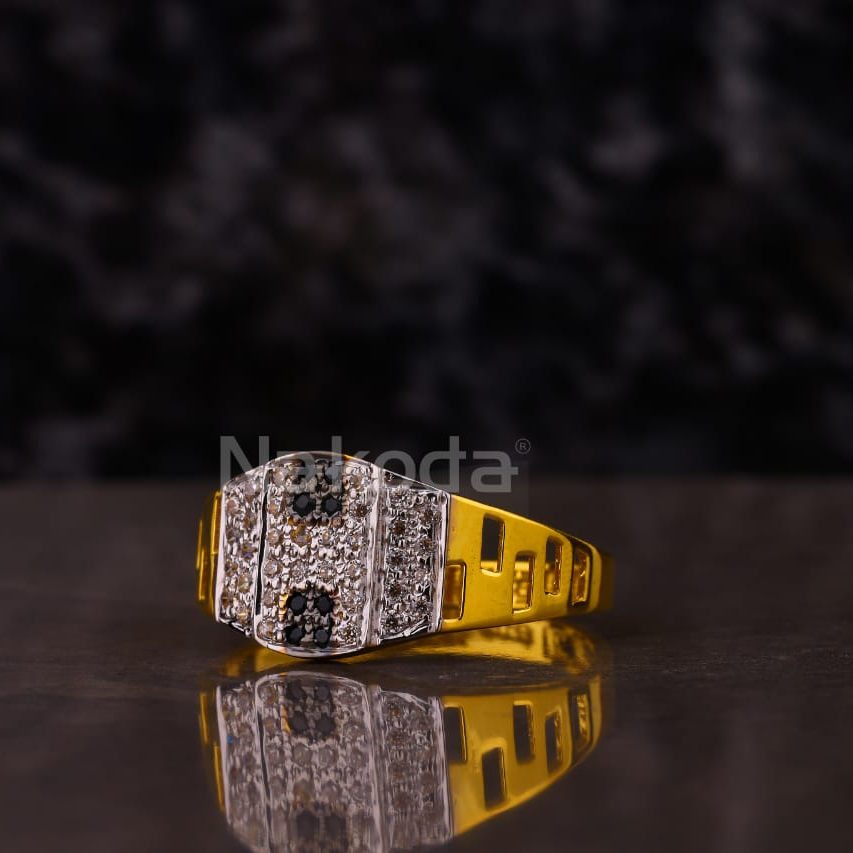 916 Gold CZ Men's Stylish Ring MR854