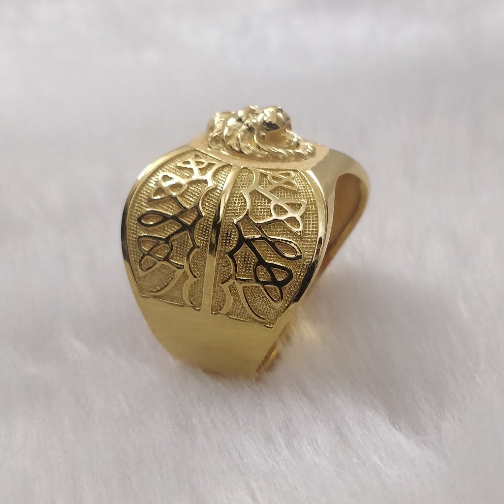 916 Gold Hollow Stamping Dollar Sign Ring | Merlin Goldsmith