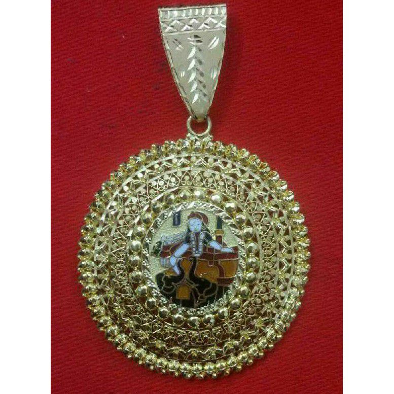 916 Gold Meenakari Maa Shakti  Photo Pendant